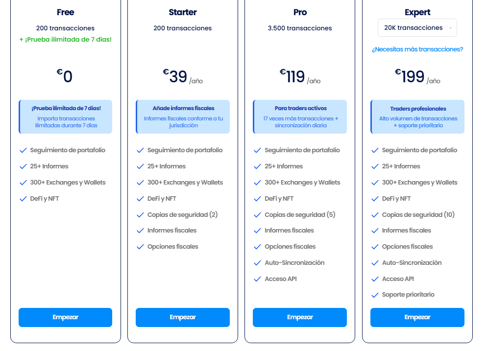 precios cointracking actualizados